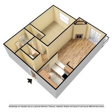 1 Bed 1 Bath C110 floor plan